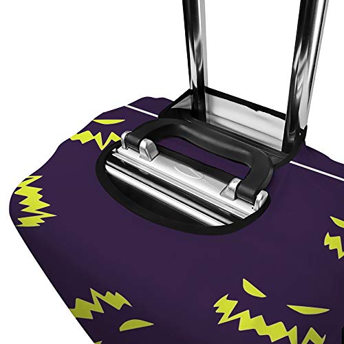 Valise rayée en voyage ? Solution avec cette housse de protection bagage citrouille