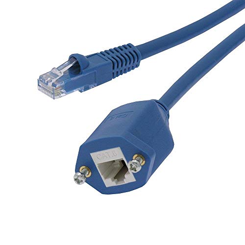 Cable Ethernet Cat 6 25ft Panel-Mount con RJ45 Azul miniatura 1