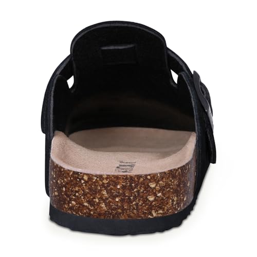 Image of KIDMI Genuine Suede Clogs for Women Men Cork Footbed Sandals Leather Mules Potato Shoes with Arch Support