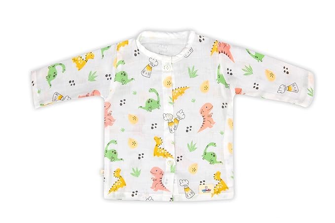 Image of Organic Cotton Muslin Full-Sleeve Jhabla Set for Newborn Boys & Girls Comfortable Baby Clothes - Pack of 4