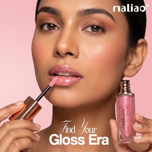 Image of Maliao Time To Shine Lip Gloss (Spring Glow, 6.5ml) | High Shine Lip Gloss with Intense Colour & Luxe Shimmer | Highly Pigmented, Smooth-Gliding Glossy Lip Makeup | Non-Sticky, Lightweight & Infused with Vitamin E