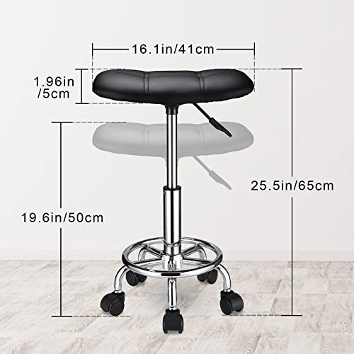 HMTOT Sgabello quadrato con ruote regolabili in