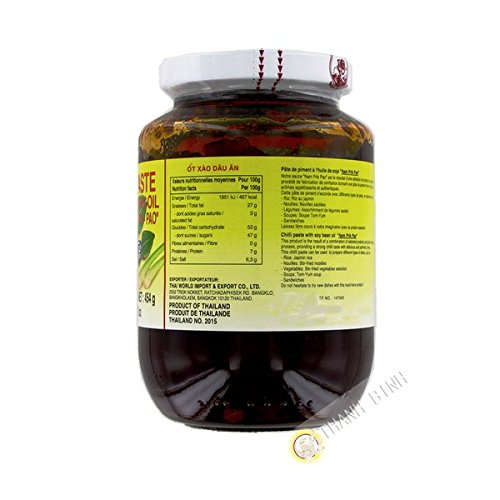 Salsa de Chile Pegar Prik Pao POLLA 454g Tailandia - Unidad 1 pieza