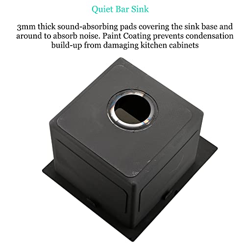 15 Inch Black Drop In Bar Sink-Wmxqx 15X15 Matte Black Stainless Steel Bar Sink Topmount Rv Sink 16 Gauge Deep Single Bowl Small Kitchen Sink With Dish Grid& Strainer #TOP5