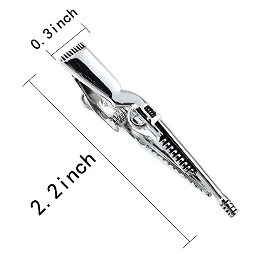 Hawson Silver Tie Clip Bar Pin For Men Extra Long Necktie For Casual Party Occasion 2.2 Inch Accessory (Gun) #TOP1