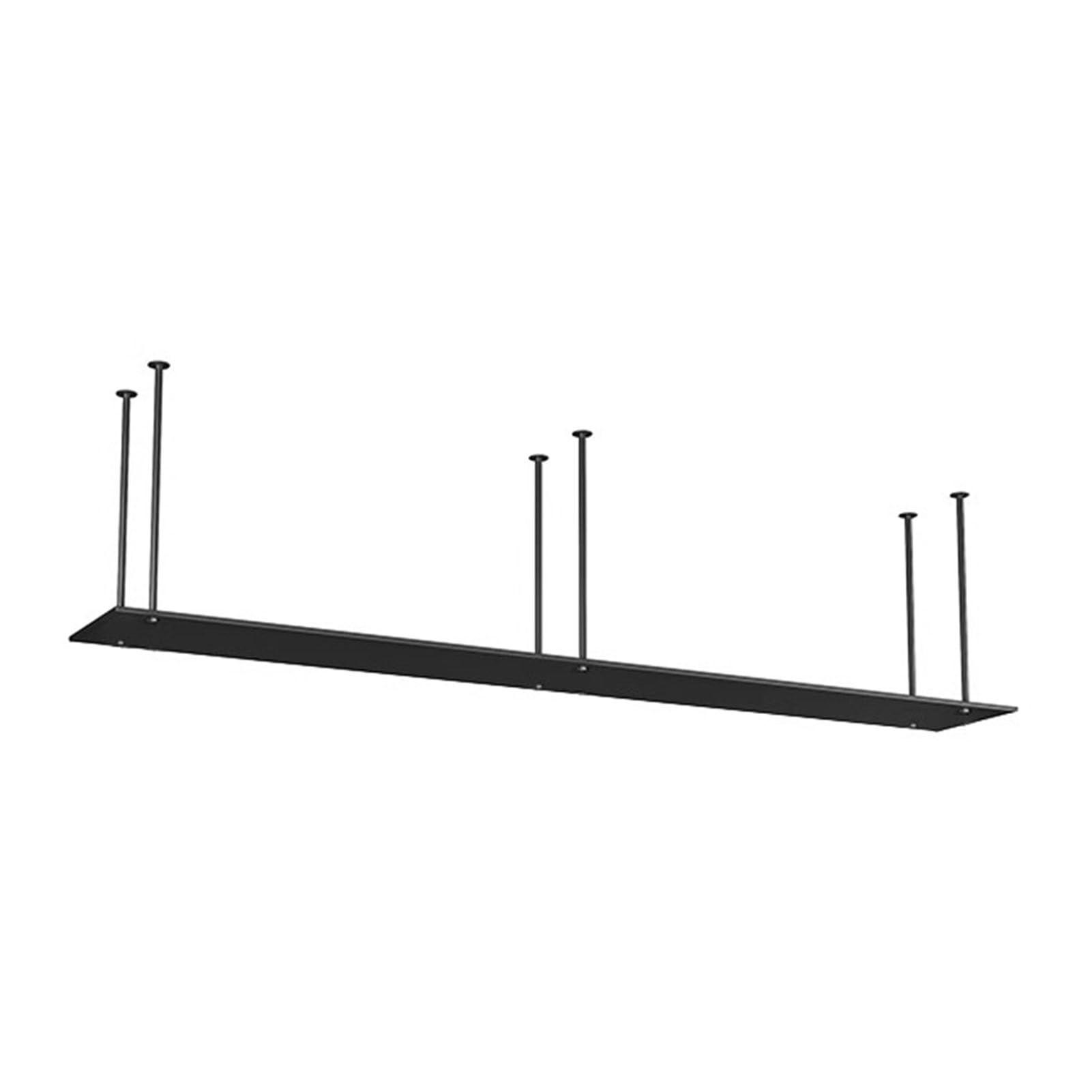 XPLKQXE Portabicchieri da Soffitto, Mensole Sospese in Metallo per Cucina E Garage, Portabottiglie per Bottiglie di Vino Ristorante, Portabottiglie Rovesciato(Nero,200x26x50cm)