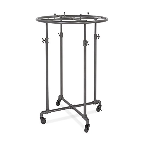 Econoco PSRD36 Adjustable Height Pipeline Round Garment Rack, 36"