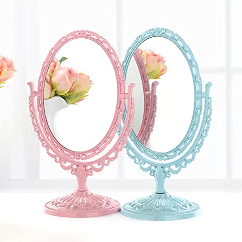 Espejo de maquillaje ovalado AKOAK de escritorio, 360° rotativo miniatura 5