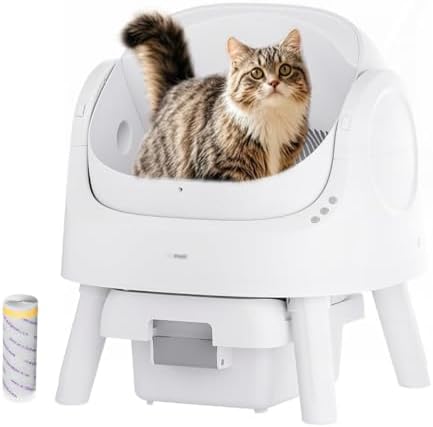 PetPivot Self-Cleaning Litter Box with Open Design and Large Capa...