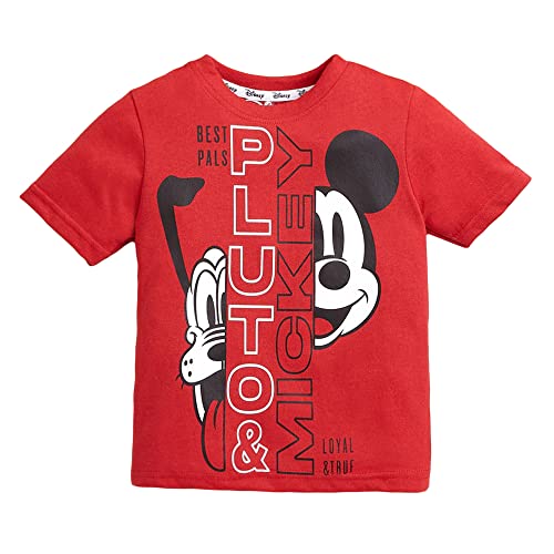 Image of Hopscotch Boys Cotton Graphic Print Tee in Red Color