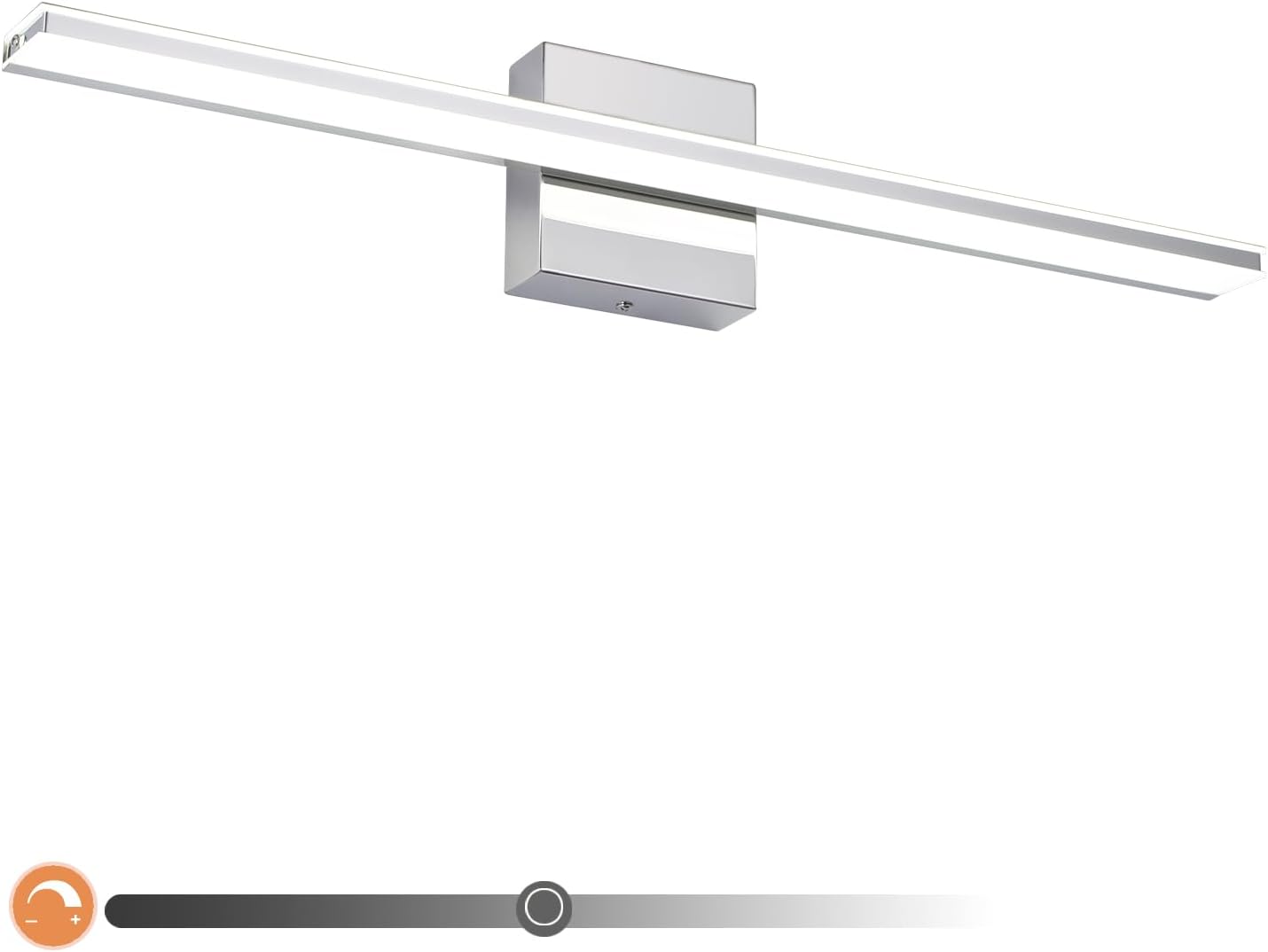 Dimmable Vanity Light Bar Chrome Bathroom Vanity Lights Fixtures 24 inch Bath Light Over Mirror Acrylic Lamp for Mirror in Restroom Bedroom Linear Bath Wall Lighting 6000K