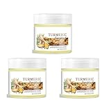 Turmeric Face Exfoliating Cream, Turmeric Body Scrub, Dark Spot Corrector Remover For Face, Remove Dead Skin Improve Dark Spots, Moisturizing Erase Fine Lines (3, 100g)