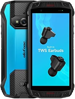 Ulefone Armor 15 Rugged Smartphone (Build-in TWS Earbuds), Android 12, Dual Stereo Speakers, 5.45'' HD+ IP68 Waterproof Mobile Phone Unlocked, Helio G35 6GB+128GB, 16MP+13MP+12MP, GPS NFC FM Bue