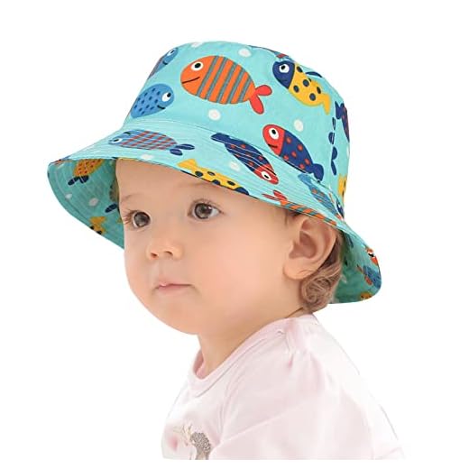 Gorro Sol de Verano para Bebé Sombrero de Pescador Niña Sombrero Niño Protección UV de 0-6 Años