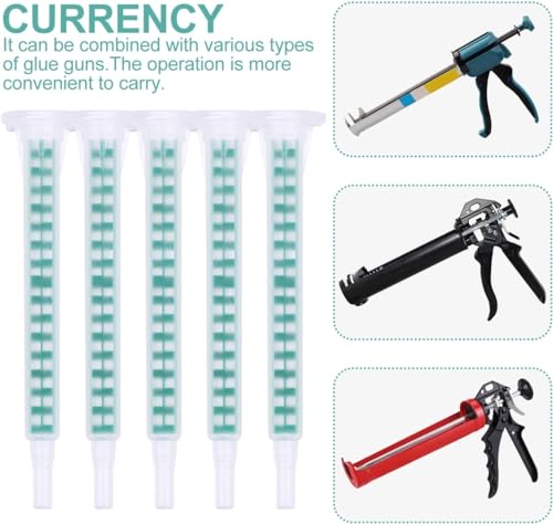 PIQIUQIU 50 Stück Epoxid-Mischdüse Statische Mischdüse Klebstoffkartuschen Spitze für 50 ml / 1,7 oz (1:1/1: 2 Verhältnis) FMA06-16