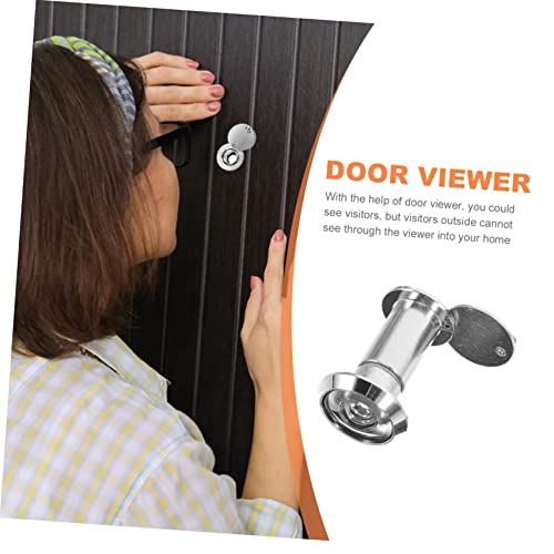 Visor de puerta con cubierta antirrobo de acero inoxidable para privacidad y mirilla en puerta principal miniatura 6