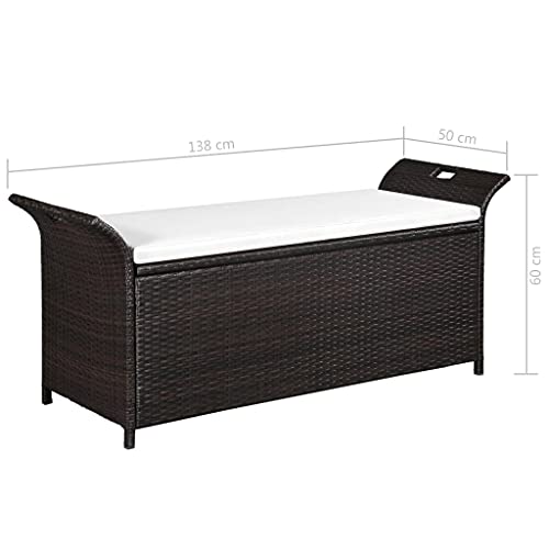 vidaXL Gartenbank Poly Rattan Bank Sitzbank Auflagenbox Kissenbox Gartentruhe – Bild 6
