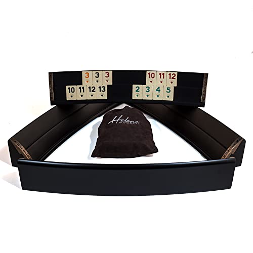 Helena Wood Art Juego de Rummy de Madera Curvada Negra