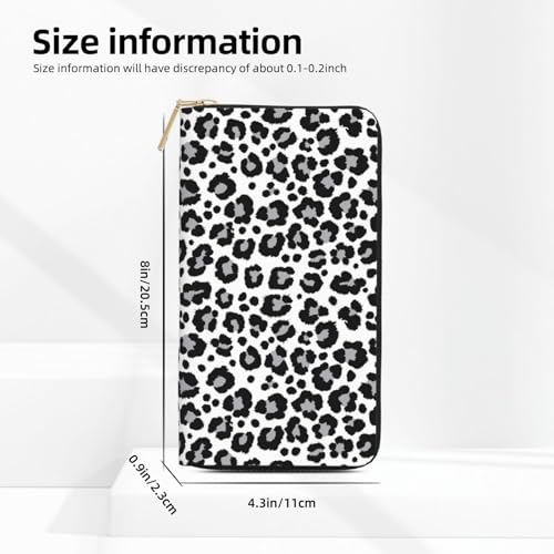 Black grey Leopard print fashion Wallet Women, Leather Bifold Multi Card Wallet, Long Purse Women's Wallets2