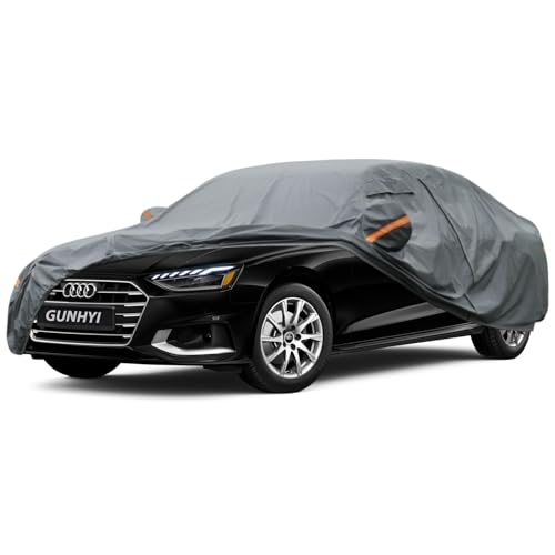 Image of GUNHYI Premium Car Cover Custom Fit Audi A4 /S4 Sedan, 16 Layers Heavy Duty Car Cover Waterproof All Weather with Zipper Door for Sun Rain Snow Dust Uv Protection