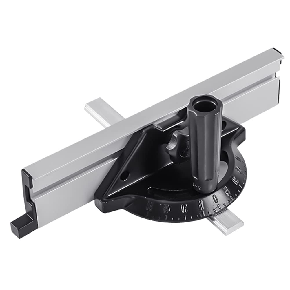 ZYWUOY Calibre inglete, Regla de Placa Angular para Sierra de Mesa, de Valla de Bloque de Empuje Ajustable
