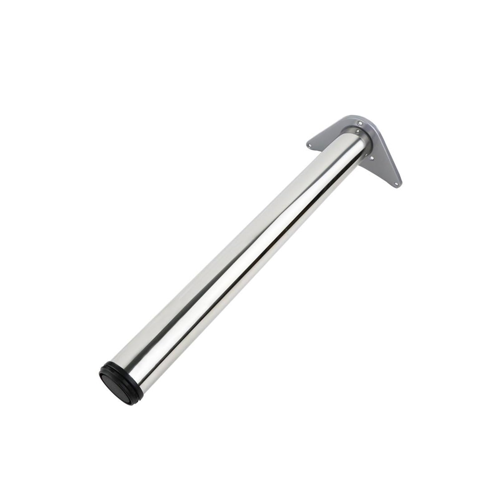 Single Stainless Steel Adjustable Table Legs DIY Metal Furniture Legs Breakfast Bar Worktop Support Table Leg 60mm Diameter With Mounting Plate & Screws