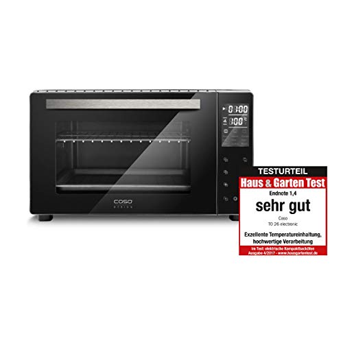 TO26 Design Backofen mit ca. 26l Garraum, inkl. 5-fach Funktion: Heißluft, Drehspieß mit Motor, Oberhitze, Unterhitze, Ober- und Unterhitze,