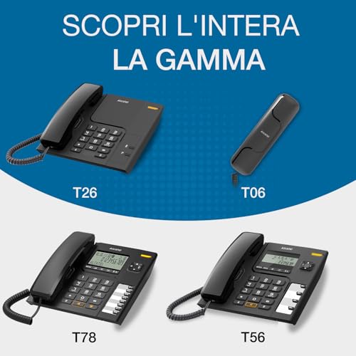 Alcatel T78 Telefono Fisso Con Identificatore Di Chiamata Nero - 4