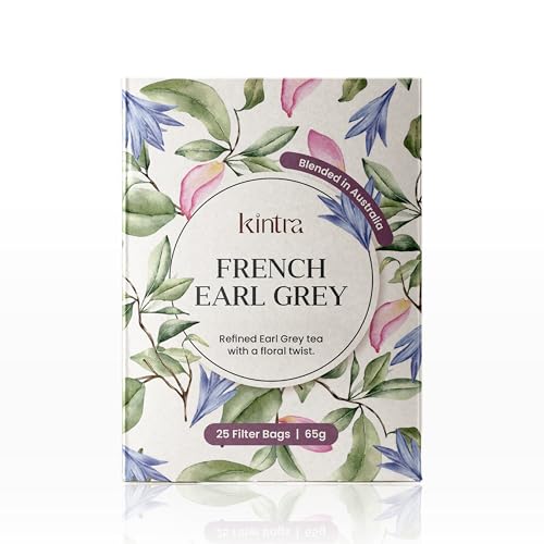 Kintra Foods English French Earl Grey Herbal Teabags, 25 Pack, 65g | Bergamot Earl Grey Black Tea | Fragrant Floral Infusion with Rose & Hibiscus | Naturally Aromatic Black Tea Blend, No Additives, No Sugar