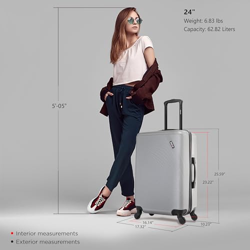 Image of DUKAP DISCOVERY 24-Inch Medium Hardside Spinner Luggage Lightweight Travel