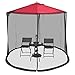 Tangkula 9/10FT Patio Umbrella Screen, with Zipper Door and Polyester Mesh Netting, Height and Diameter Adjustable, Suitable for Outdoor Patio Camping Umbrella
