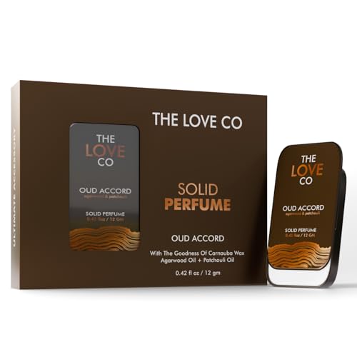 Image of THE LOVE CO. Solid Perfume for Men & Women | Long-Lasting Floral Fragrance Balm | Alcohol-Free, Travel-Friendly, Pocket Perfume Stick | Luxury Scent - 12gm (Oud Accord)