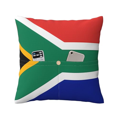 Decorative Linen Throw Pillow Covers 16"x16" Soft Square Cushion Cover South Africa flag Pillow Covers Throw Pillow Cases for Couch Bed Chair Farmhouse Pillowcase for Sofa Living Room Home Decor