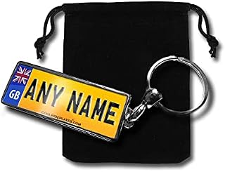 Coolrideplates Personalised Double-sided Metal Number Plate Keyring With Gift Pouch for Learner and New Drivers. 50mm x 20mm. For Drivers of All Ages (keyringonly)