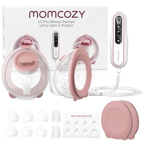 Image of Momcozy Breast Pump BP141 Slim & Quiet,Hands-Free & Lightweight Pump with Upgraded Flange, High Efficient Electric Pump, 3 Modes|9 Levels, Hot Pink