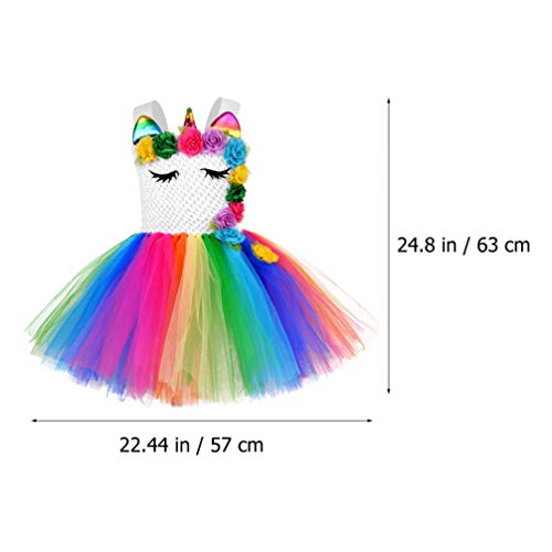 ABOOFAN 1 Conjunto de Traje de Festa de Unicron de Arco-Íris de Crianças Led Com Asas E Bandana Saia