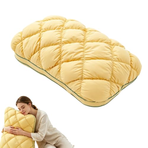 GueYi Cooling Marshmallow Puff Pillow, Quilted Cool-Touch Bed Pillow for Adults, Soft Cushioning for Side and Back Sleepers