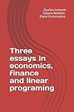 Three essays in economics, finance and linear programing