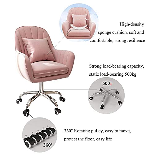 Chaise de bureau en velours chic avec accoudoirs et piètement robuste chromé - 6
