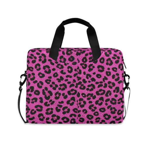 Maletín portátil para laptop 15.6 pulg estampado leopardo rosa miniatura 1