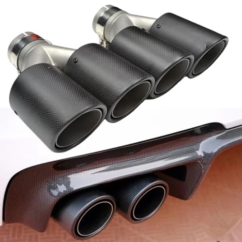 Colas de escape de fibra de carbono mate con puntas duales para silenciador universal 3