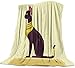 Calda coperta in peluche sfocato, egiziano, con gatto nero, giallo, leggera, morbida e accogliente coperta per divano letto, divano e divano 150 x 150 cm