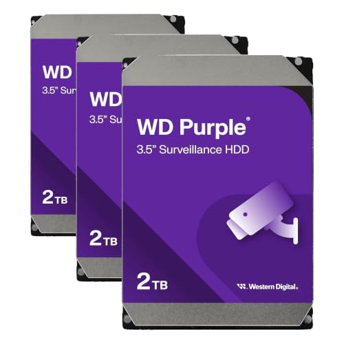 【Amazon.co.jp限定】ウエスタンデジタル(Western Digital) WD Purple 内蔵 HDD ハードディスク 2TB CMR 3.5インチ SATA キャッシュ64MB 監視システム メーカー保証3年 WD23PURZ-AJP 【国内正規取扱代理店】 (× 3)