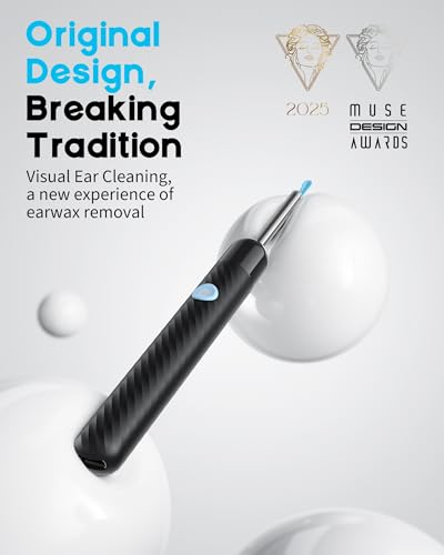 loyker x6 ear wax removal tool camera ear cleaner with camera fsa - hsa store eligible 1080p ear camera with 6led light for earnosethroattonsil stone examination black