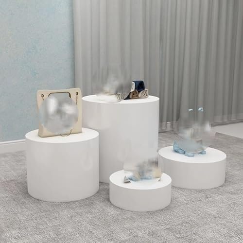 Socle d'affichage rond en MDF blanc, support de cylindre, 1 pièce(White,40x30cm)