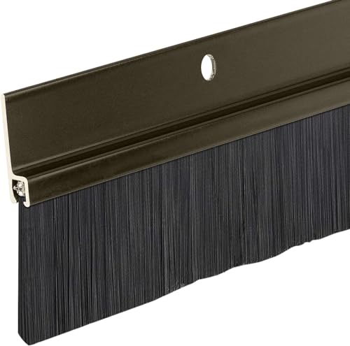 Heavy Duty Brown Brush Sweep Door Sweep for Gaps Up to 2