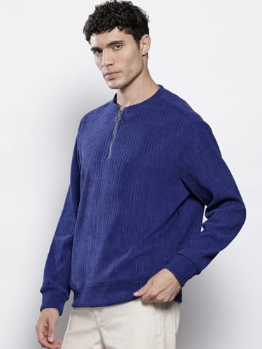 Sweat homme col Henley ouvert manches complètes haut ample décontracté - 5
