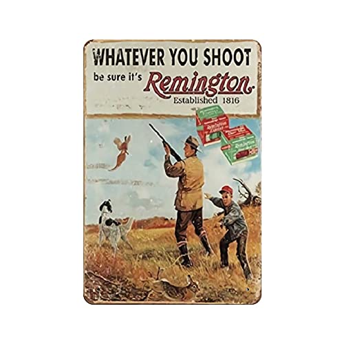 KEYGAMER Plaque vintage en métal avec inscription « Chasse au fusil », décoration murale 20,3 x 30,5 cm Cover