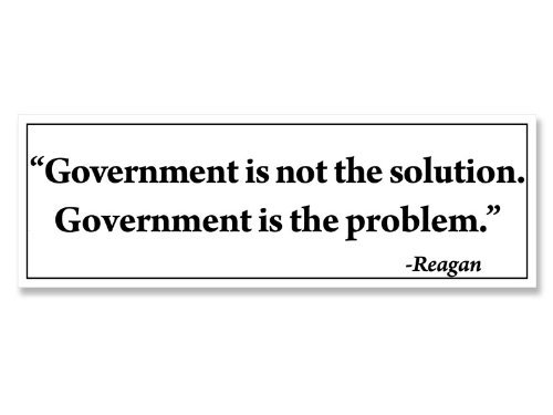 Magnet Reagan Quote Government is not The Solution Bumper Magnetic Sticker