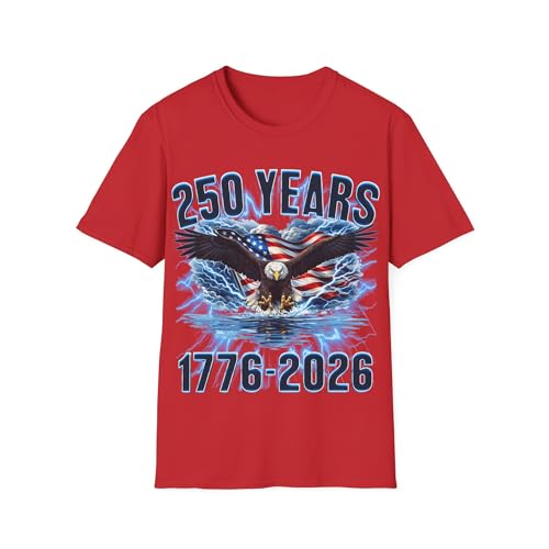 T-shirt America 4th July unisexe patriotique en coton confortable